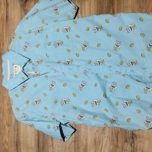 Vstr men's button up top shirt Chinese lucky cat xl